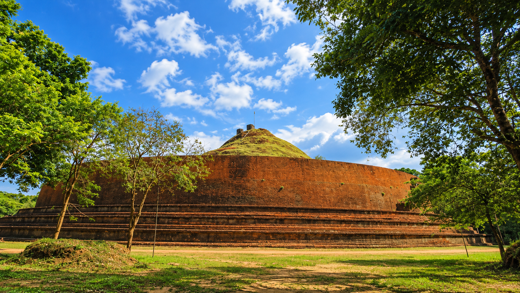 Ancient Yudaganawa stupa monumental brick dome landmark near Buttala